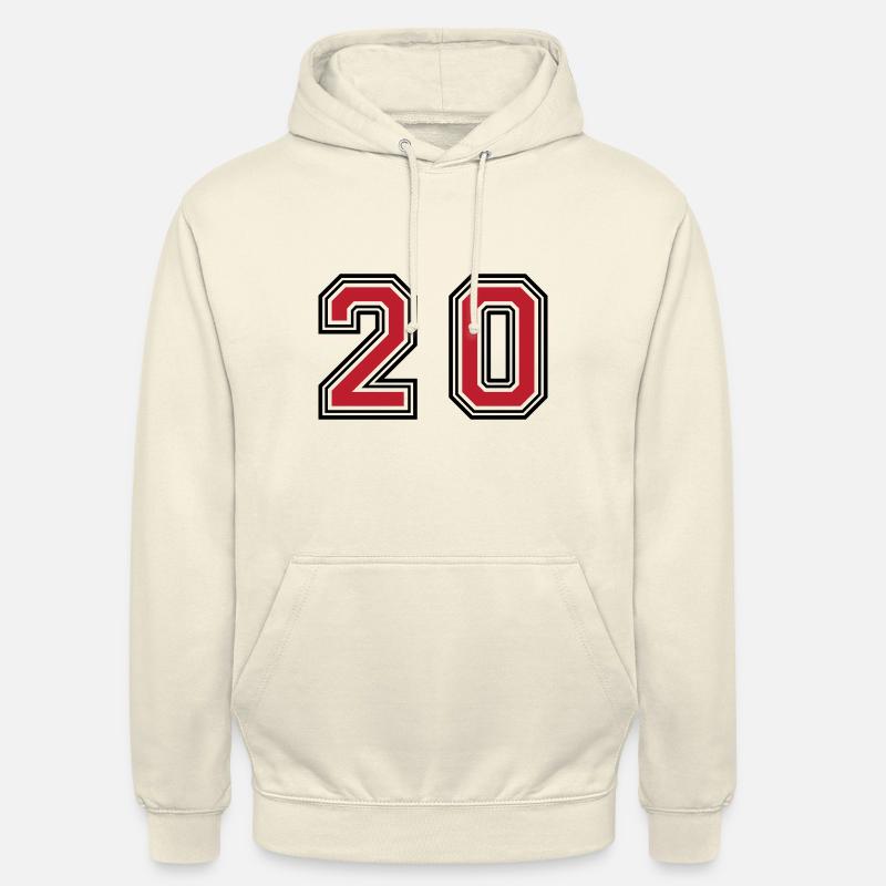 Symbole numérique 20 - Sweat-shirt à capuche unisexe - vanille