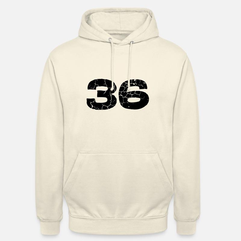 36 Zahl Trikot - Unisex Hoodie - Vanille-Milchshake