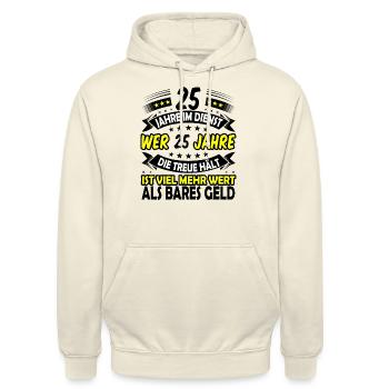 25. Dienstjubiläum 25. Firmenjubiläum Geschenk - Unisex Hoodie - Vanille-Milchshake - Vorne - Alina (178cm) & Michal (187cm)