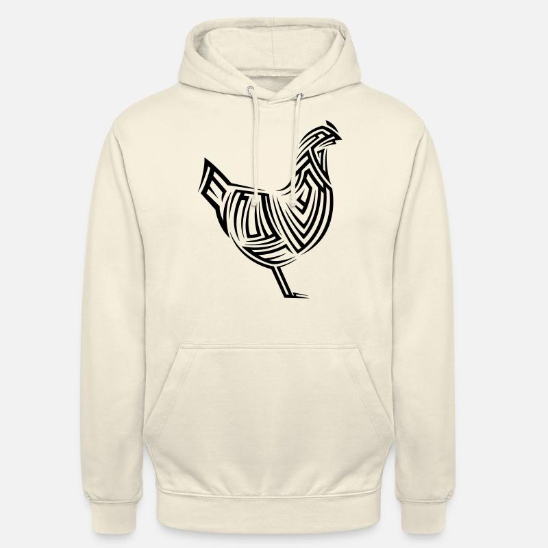Tatouage tribal de poulet - Sweat-shirt à capuche unisexe - vanille