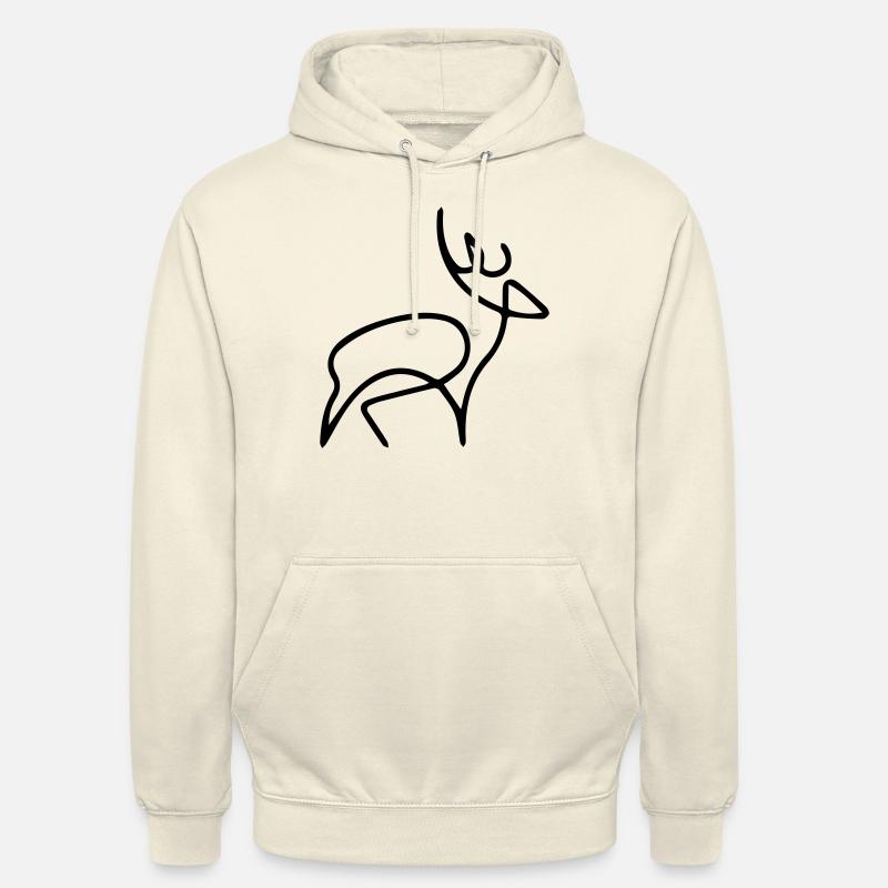 oneline Hirsch - Unisex Hoodie - Vanille-Milchshake