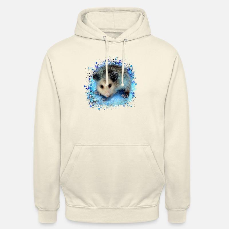 Opossum, souris, rongeur, graffiti - Sweat-shirt à capuche unisexe - vanille