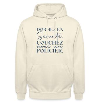 Policier - Sweat-shirt à capuche unisexe - vanille - Devant - Alina (178cm) & Michal (187cm)