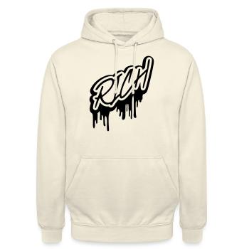 Schleim Rich lettrage - Sweat-shirt à capuche unisexe - vanille - Devant - Alina (178cm) & Michal (187cm)