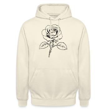 Rose Outlines - Unisex Hoodie - vanilla - Front - Alina (178cm) & Michal (187cm)