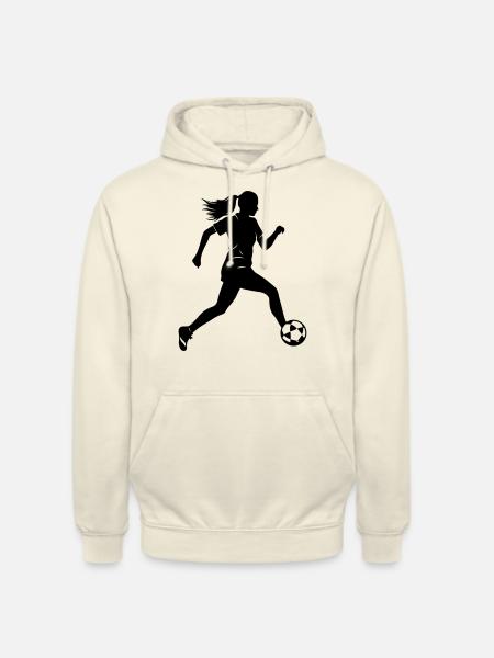 Joueuse De Football Silhouette Joueuse De Football Femme - Sweat-shirt à capuche unisexe - vanille