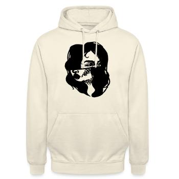 Rose "Splitted" - Unisex Hoodie - Vanille-Milchshake - Vorne - Alina (178cm) & Michal (187cm)
