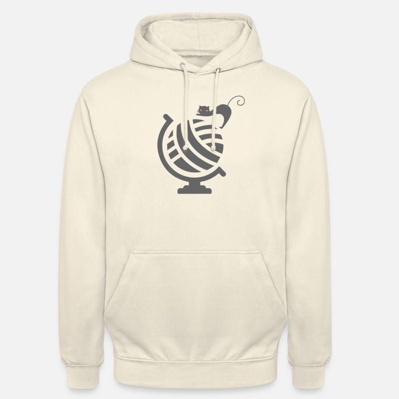 Chat mignon sur le Globe - Sweat-shirt à capuche unisexe - vanille