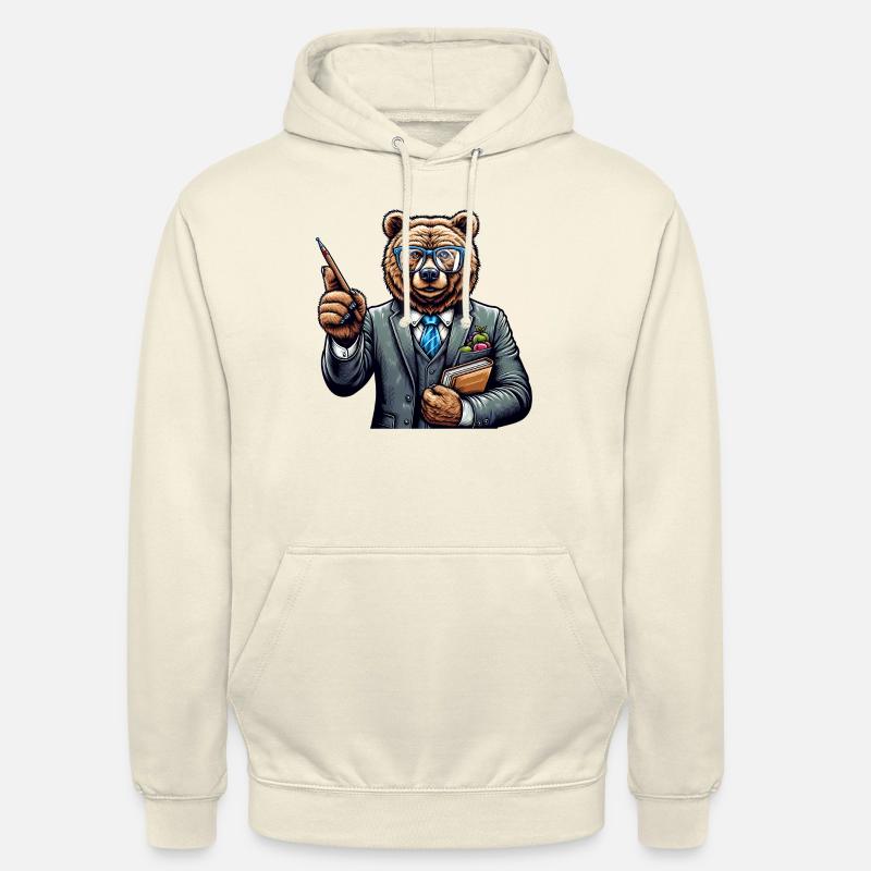 Professeur d’ours mignon - Sweat-shirt à capuche unisexe - vanille