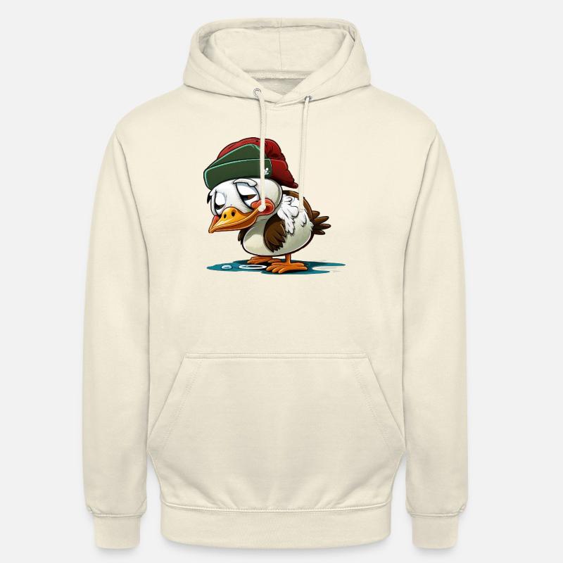 Sad Duck Comic Graphic - Sweat-shirt à capuche unisexe - vanille