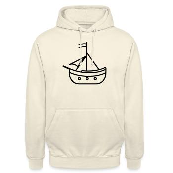 Piratenschiff - Unisex Hoodie - Vanille-Milchshake - Vorne - Alina (178cm) & Michal (187cm)