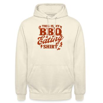 Das ist mein BBQ Eating Shirt - Funny Pitmaster - Unisex Hoodie - Vanille-Milchshake - Vorne - Alina (178cm) & Michal (187cm)