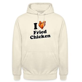 J’adore le poulet frit - Sweat-shirt à capuche unisexe - vanille - Devant - Alina (178cm) & Michal (187cm)