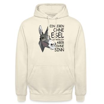 Bauer Esel - Unisex Hoodie - Vanille-Milchshake - Vorne - Alina (178cm) & Michal (187cm)