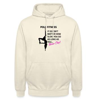 Never Stop Poledance - Unisex Hoodie - Vanille-Milchshake - Vorne - Alina (178cm) & Michal (187cm)