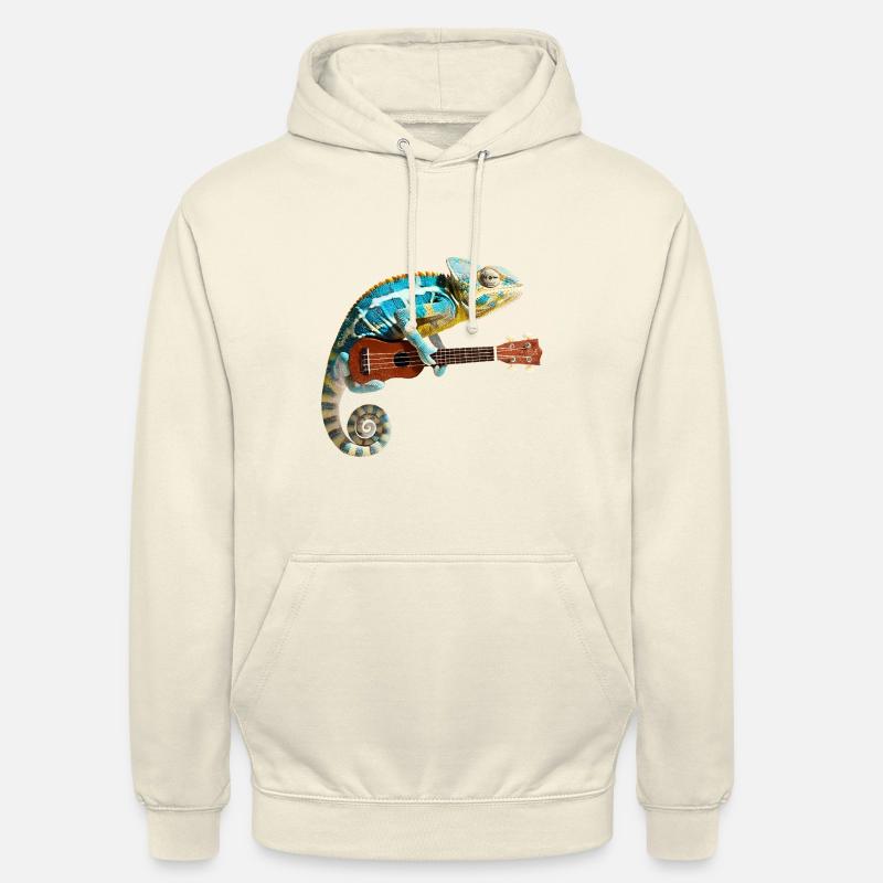 Caméléon avec ukulélé - Sweat-shirt à capuche unisexe - vanille