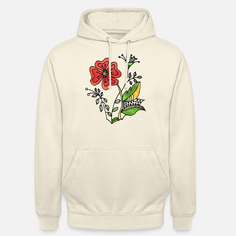 Fleur - Sweat-shirt à capuche unisexe - vanille