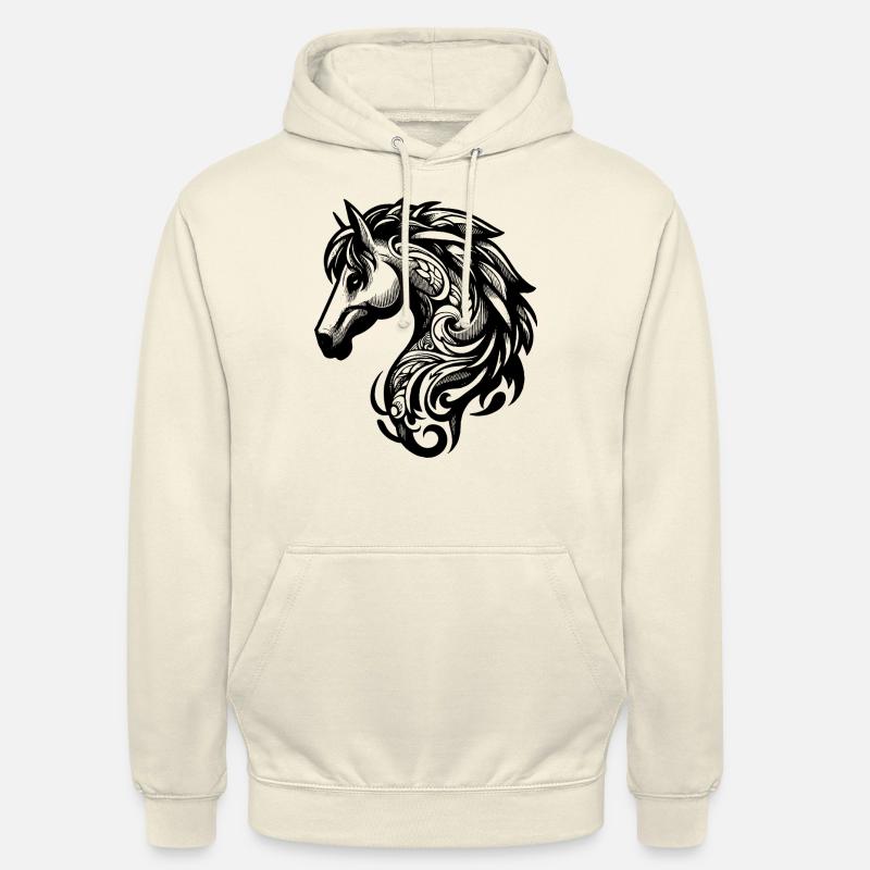 Tête de Cheval - Élégance Sauvage - Sweat-shirt à capuche unisexe - vanille