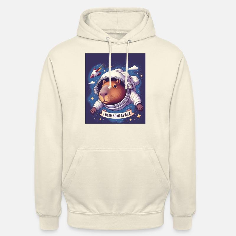 "I NEED SOME SPACE" Capybara - Unisex Hoodie - Vanille-Milchshake