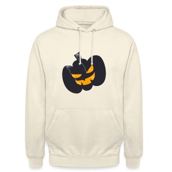 Citrouille Lightning d’Halloween - Sweat-shirt à capuche unisexe - vanille - Devant - Alina (178cm) & Michal (187cm)
