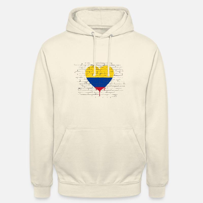 Drapeau Colombie Cœur Drapeau colombien - Sweat-shirt à capuche unisexe - vanille