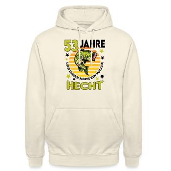 Geburtstag Toller Hecht Alter Jahre 53 - Unisex Hoodie - Vanille-Milchshake - Vorne - Alina (178cm) & Michal (187cm)