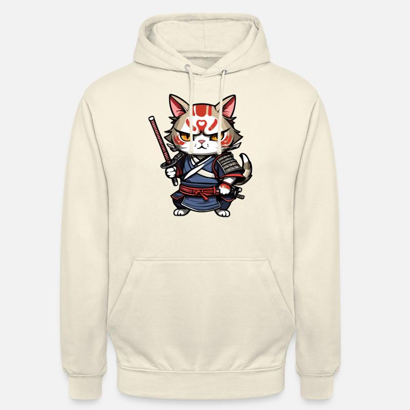 Samurai-Katze #7 - Unisex Hoodie - Vanille-Milchshake