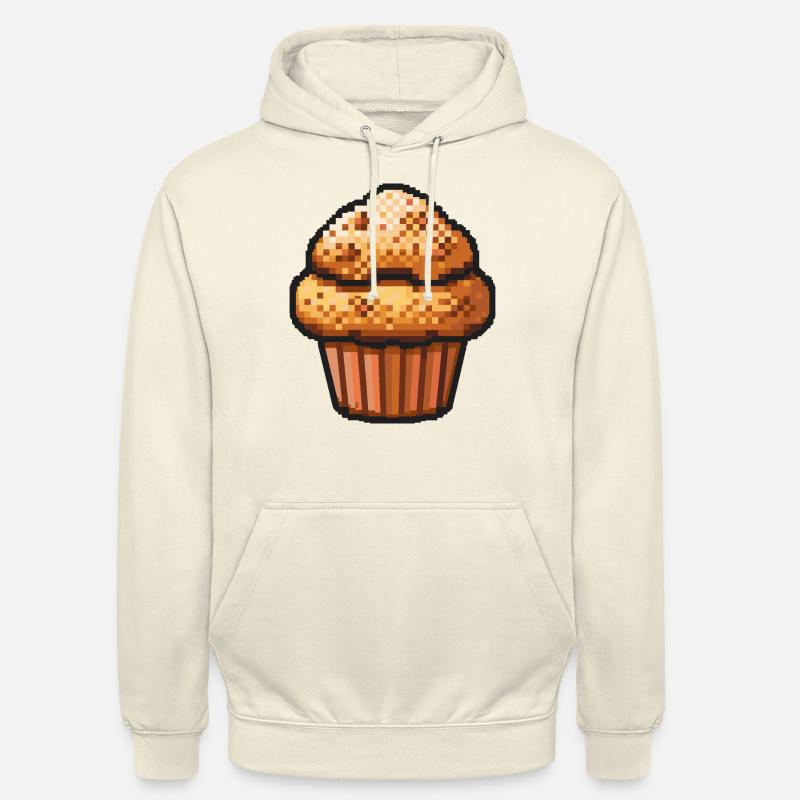 Cupkake Pixel Symbole Gâteau - Sweat-shirt à capuche unisexe - vanille