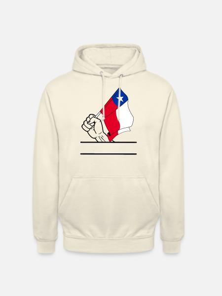 Flagge Chile transparenter Fausttextraum - Unisex Hoodie - Vanille-Milchshake