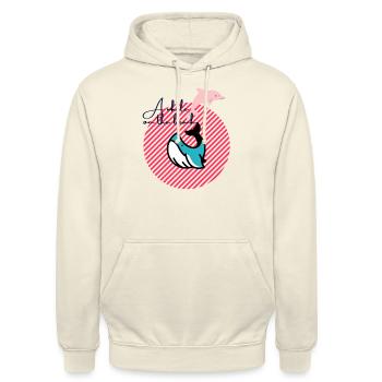 A Whale - Unisex Hoodie - Vanille-Milchshake - Vorne - Alina (178cm) & Michal (187cm)