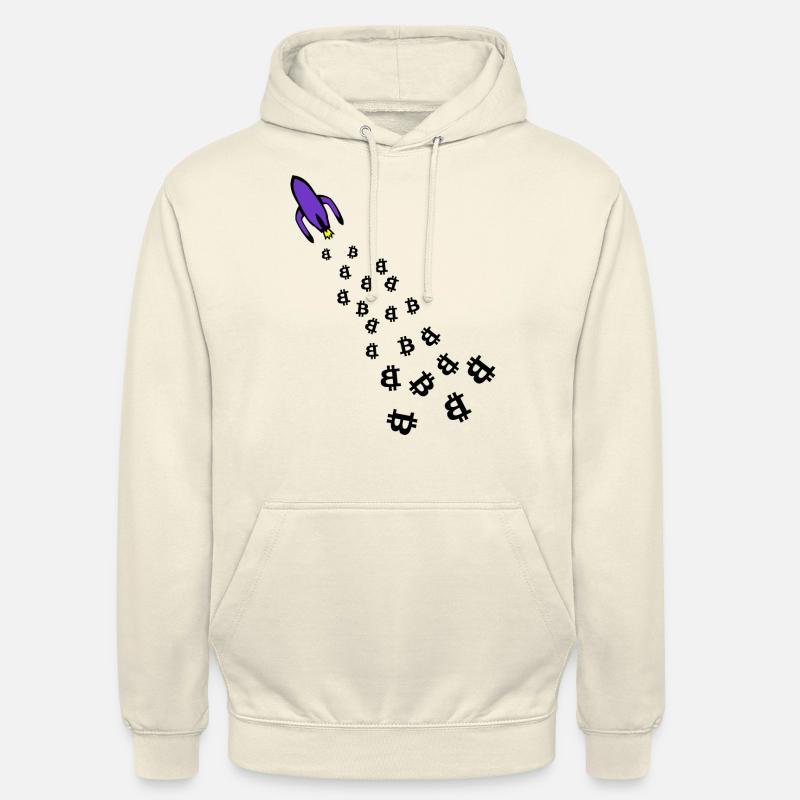 Dans l’espace avec Bitcoin - Sweat-shirt à capuche unisexe - vanille