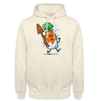 Cuisine de carottes - Sweat-shirt à capuche unisexe - vanille - Devant - Alina (178cm) & Michal (187cm)