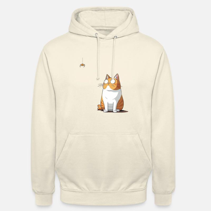 Katze vs. Spinne - Unisex Hoodie - Vanille-Milchshake