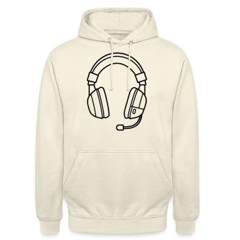 Gaming-Headset - Unisex Hoodie - Vanille-Milchshake - Vorne - Alina (178cm) & Michal (187cm)