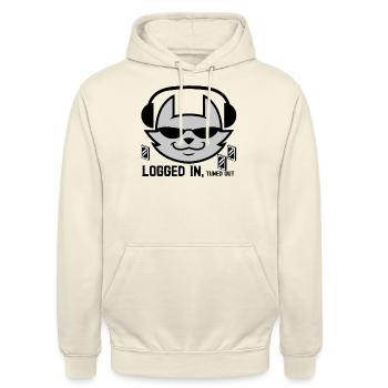 Eingeloggt, abgeschaltet - Unisex Hoodie - Vanille-Milchshake - Vorne - Alina (178cm) & Michal (187cm)