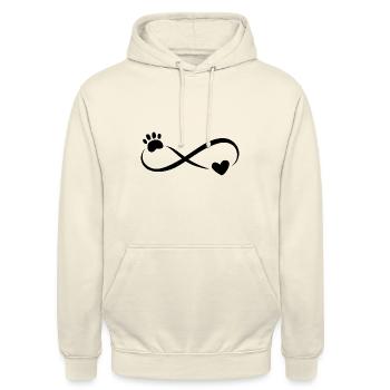 Hundeliebhaber Pfote und Herz Design - Unisex Hoodie - Vanille-Milchshake - Vorne - Alina (178cm) & Michal (187cm)