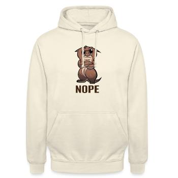 Nope otter um nö ohnoo funny saying - Unisex Hoodie - vanilla - Front - Alina (178cm) & Michal (187cm)