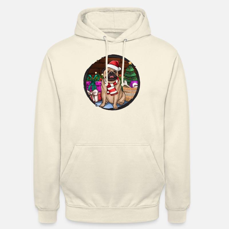 Weihnachts mops - Unisex Hoodie - Vanille-Milchshake