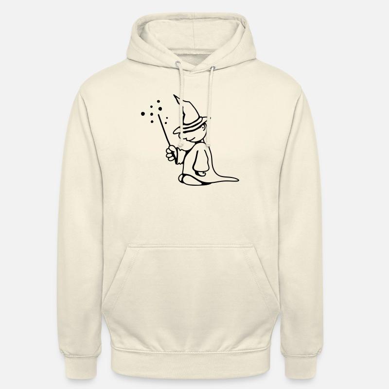 Little Wizard with Magic Hat and Magic wand - Unisex Hoodie - vanilla