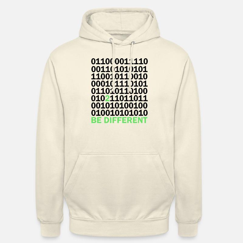 Be Different Binary Code Nerd Gift - Unisex Hoodie - vanilla