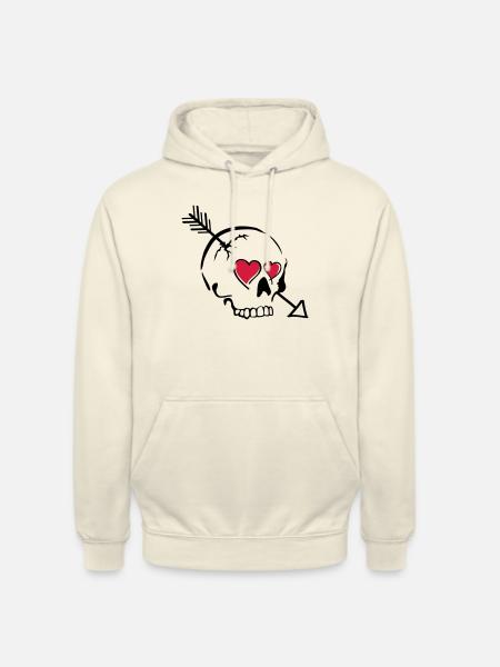 schädel pfeil herzen - Unisex Hoodie - Vanille-Milchshake