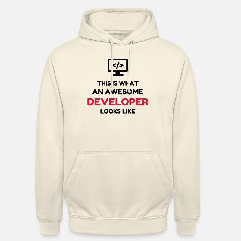 développeur / informatique / informaticien / - Sweat-shirt à capuche unisexe - vanille