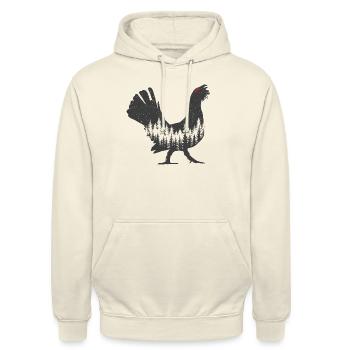 Auerhahn - Unisex Hoodie - Vanille-Milchshake - Vorne - Alina (178cm) & Michal (187cm)
