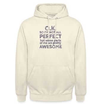 I'm not perfect - Unisex Hoodie - vanilla - Front - Alina (178cm) & Michal (187cm)