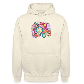 Flower Power - Unisex Hoodie - Vanille-Milchshake - Vorne - Alina (178cm) & Michal (187cm)