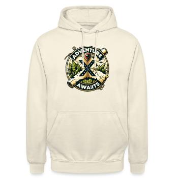 Abenteuer Kompass & Karte - Unisex Hoodie - Vanille-Milchshake - Vorne - Alina (178cm) & Michal (187cm)