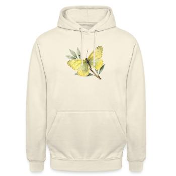 Zitronenschmetterling (Gonepteryx rhamni) - Unisex Hoodie - Vanille-Milchshake - Vorne - Alina (178cm) & Michal (187cm)