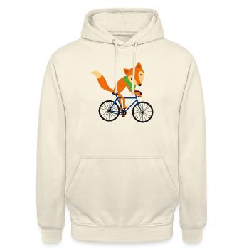 Fuchs Fahrrad schlauer Fahrradfahrer Rennrad - Unisex Hoodie - Vanille-Milchshake - Vorne - Alina (178cm) & Michal (187cm)