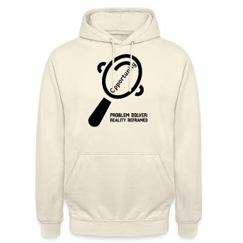 Problème résolu : la réalité recadrée - Sweat-shirt à capuche unisexe - vanille - Devant - Alina (178cm) & Michal (187cm)
