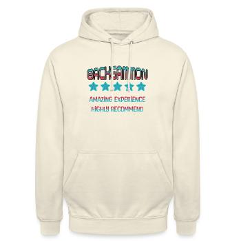 Backgammon Amazing Experience Highly Recommend - Unisex Hoodie - vanilla - Front - Alina (178cm) & Michal (187cm)